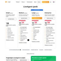 LiveAgent nudi planove koji počinju od 15 $ po agentu mjesečno i uključuju tiketiranje putem e-pošte, značajku chata uživo, bazu znanja i još mnogo toga. Cijeli paket dostupan je za 69 $ po agentu mjesečno.